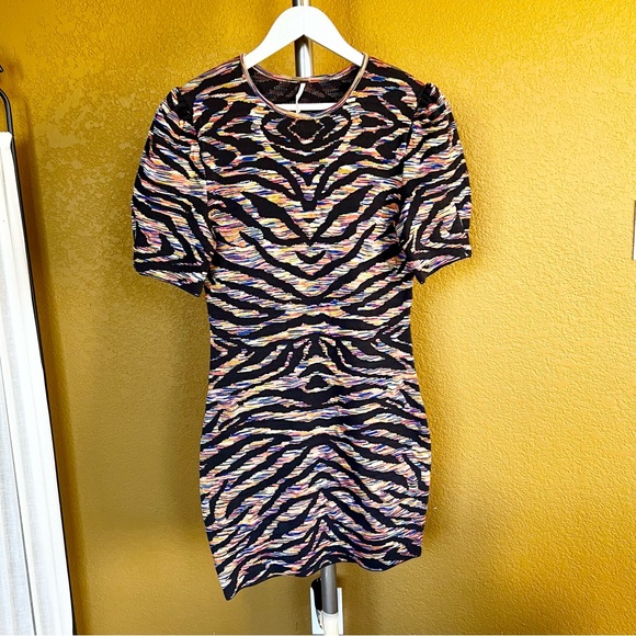 NWOT FREE PEOPLE Take Me Out Bodycon Textured Mini Dress - Picture 4 of 11